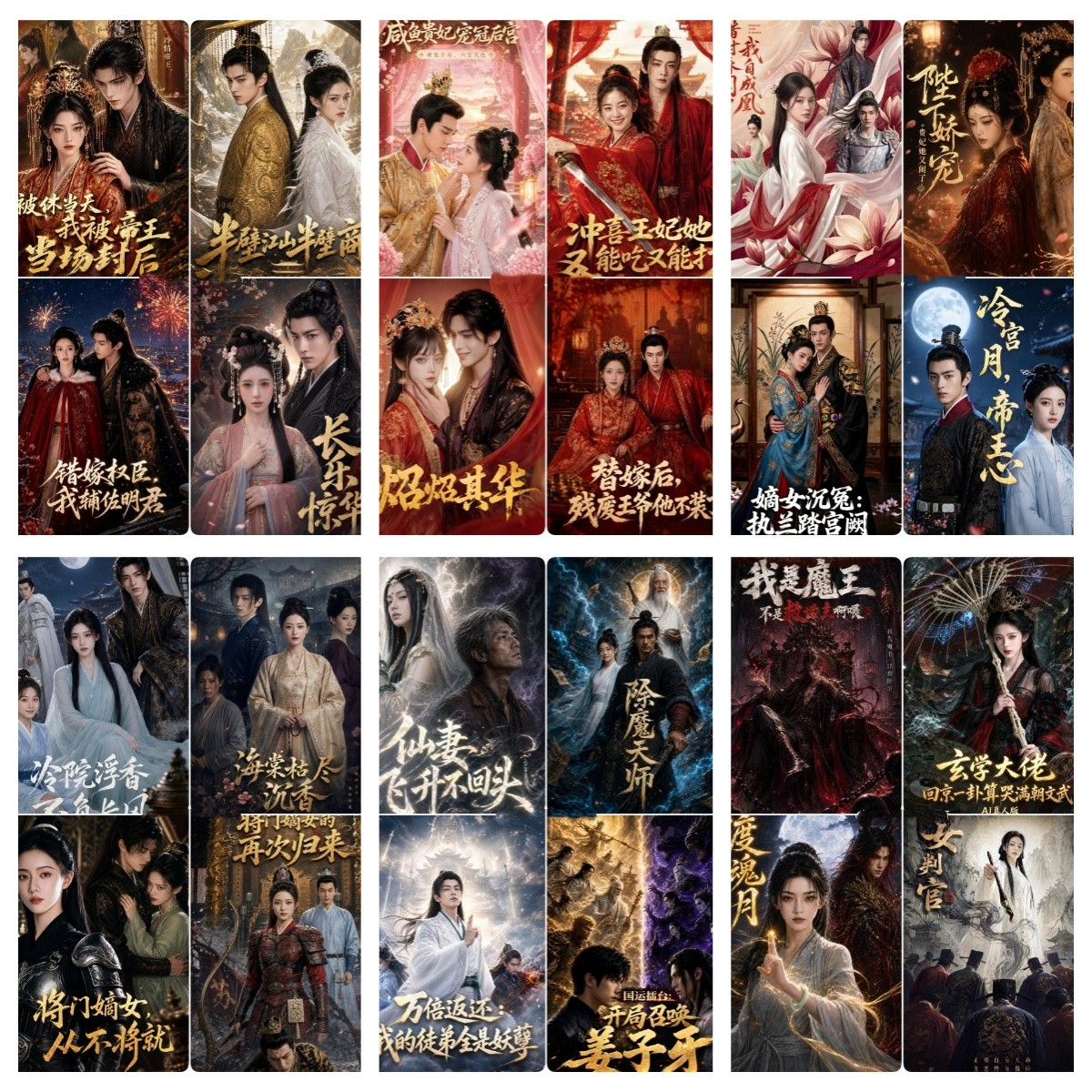 黃果短劇《咸魚貴妃寵冠后宮》古裝愛情短劇海報(bào)